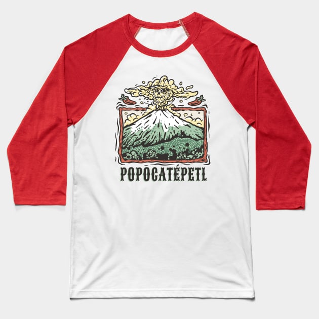 Popocatépetl and Iztaccíhuatl Volcano Eruption Mexico Souvenir Mexico Tourist Mexico Volcano Shirt Hiking Baseball T-Shirt by ballhard
